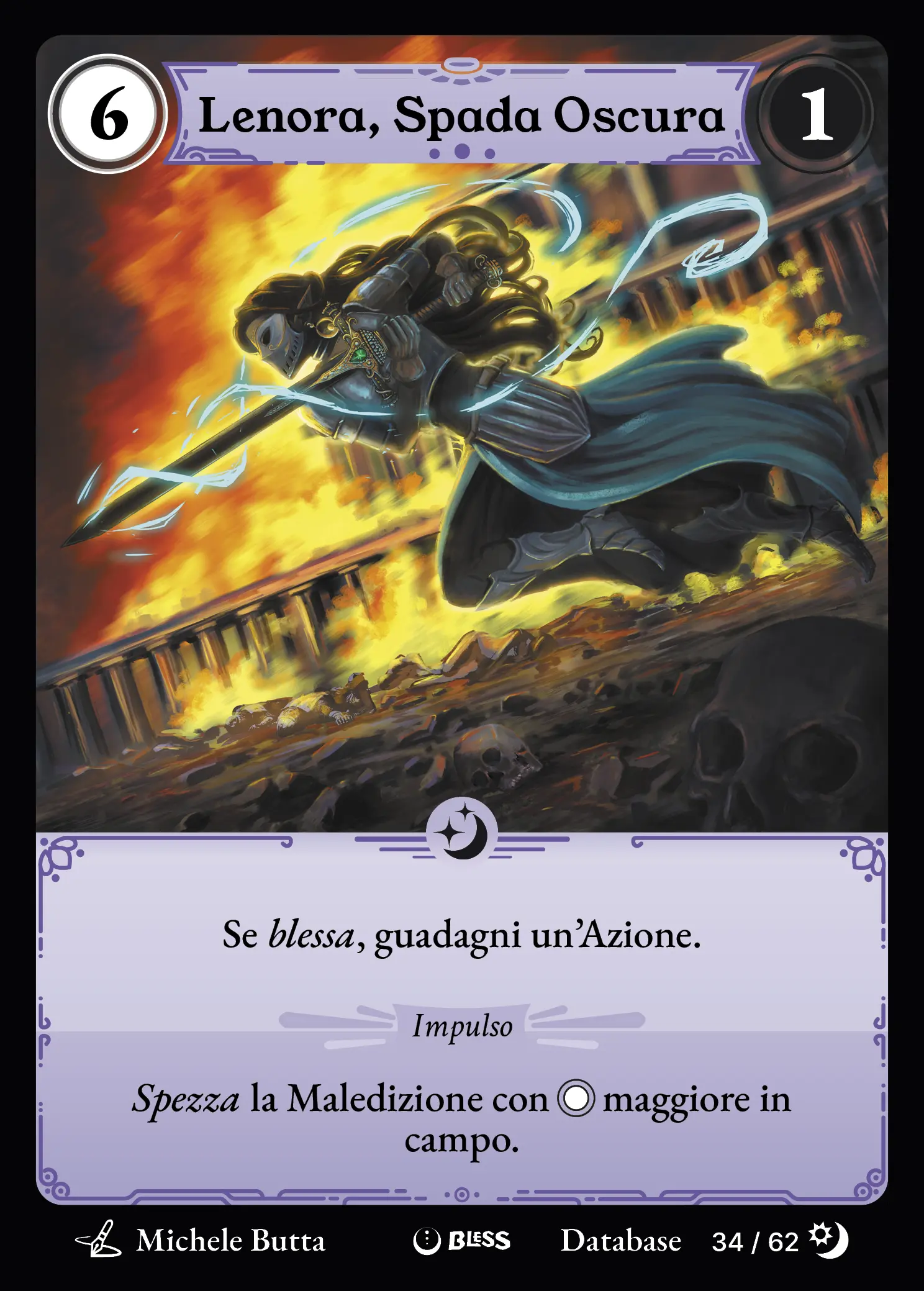 Lenora, Spada Oscura — carta di Bless